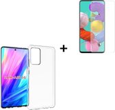 Geschikt voor Samsung Galaxy A52s 5G Hoesje - A52s 5G Screenprotector - Tempered Glass - Hoesje Transparant + Screenprotector Tempered Glass