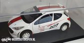 Peugot 207 (Wit) (22 cm) + Showcase 1/18 Solido Racing Collection - Modelauto - Schaalmodel - Model auto - Miniatuurautos - Miniatuur auto