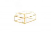 Housevitamin - Gouden opbergdoosje glas - Sieradendoosje - 16x12x7,5cm - Luxewoondecoratie.nl