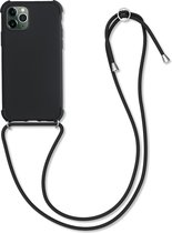 kwmobile telefoonhoesjegeschikt voor Apple iPhone 11 Pro - Hoesje van siliconen met telefoonkoord - In zwart