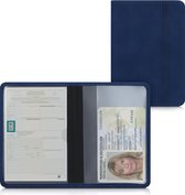 kwmobile hoes voor kentekenbewijs en rijbewijs - Omslag met pasjeshouder in donkerblauw - Hoesje van imitatieleer