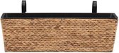 Waterhyacint balkonbak met ophangingen - 60x19x18,5cm - Naturel bruin