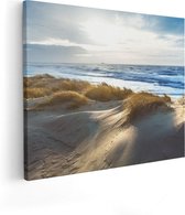 Artaza Canvas Schilderij Duinen En Zee  - 100x80 - Groot - Foto Op Canvas - Canvas Print