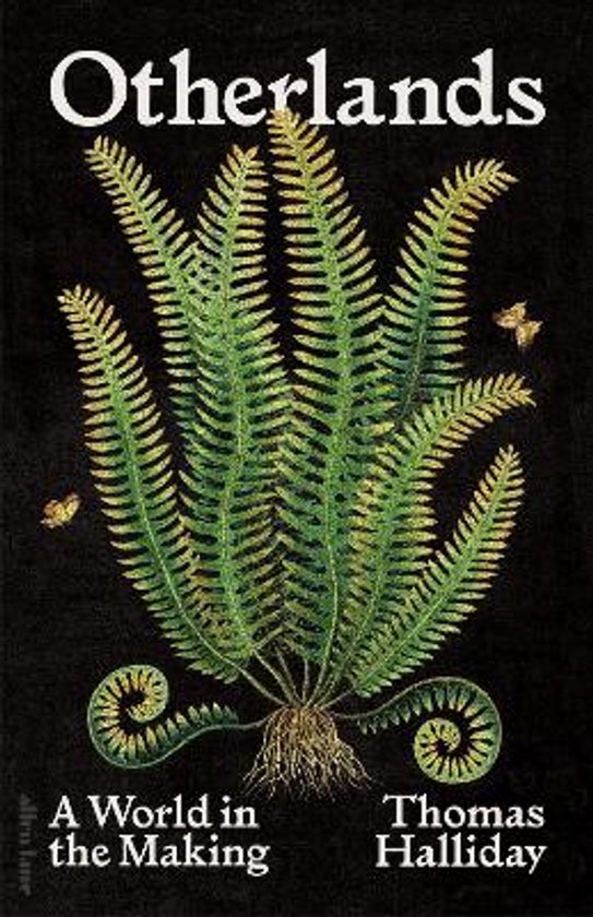 Couverture du livre 'Otherlands' avec une fougère et deux papillons.