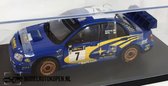 Subaru Impreza WRC #7 (2003 Cyprus Rally) (Blauw) (25cm) + Showcase 1:18 Sun Star - Modelauto - Schaalmodel - Model auto - Miniatuurautos - Miniatuur auto