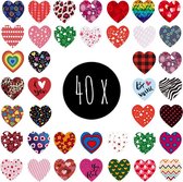 40x Stickers | Hartjes | 25 mm | MIX | SO MUCH LOVE