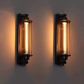 Wandlamp Binnen Industrieel Vintage Zwart met E27 Edison - - -... bol.com