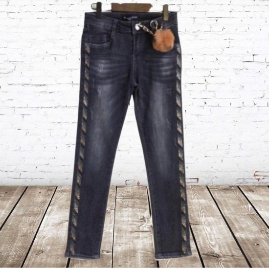 Meisjes jeans met streep -s&C-98/104-spijkerbroek meisjes | bol.com