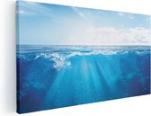 Artaza - Peinture sur Toile - Mer Bleu Clair Sous Water - 80x40 - Photo sur Toile - Impression sur Toile