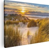 Artaza - Peinture sur toile - Plage et dunes au coucher du soleil - 80x60 - Photo sur toile - Impression sur toile