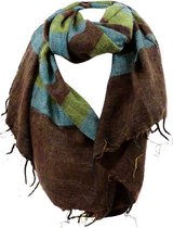 Sjaal streep groen - 190x80x1 cm - India - Sarana - Fairtrade