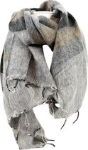 Sjaal streep grijs - 190x80x1 cm - India - Sarana - Fairtrade