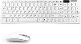 SMT 360 Ultra Thin - Draadloos Toetsenbord en Muis -  Qwerty - Set -  Soft Touch - Wireless - 2.4Ghz - 10M - Design - Windows10 - Wit