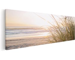 Artaza Canvas Schilderij Strand En Duinen Tijdens Zonsondergang - 90x30 - Foto Op Canvas - Canvas Print
