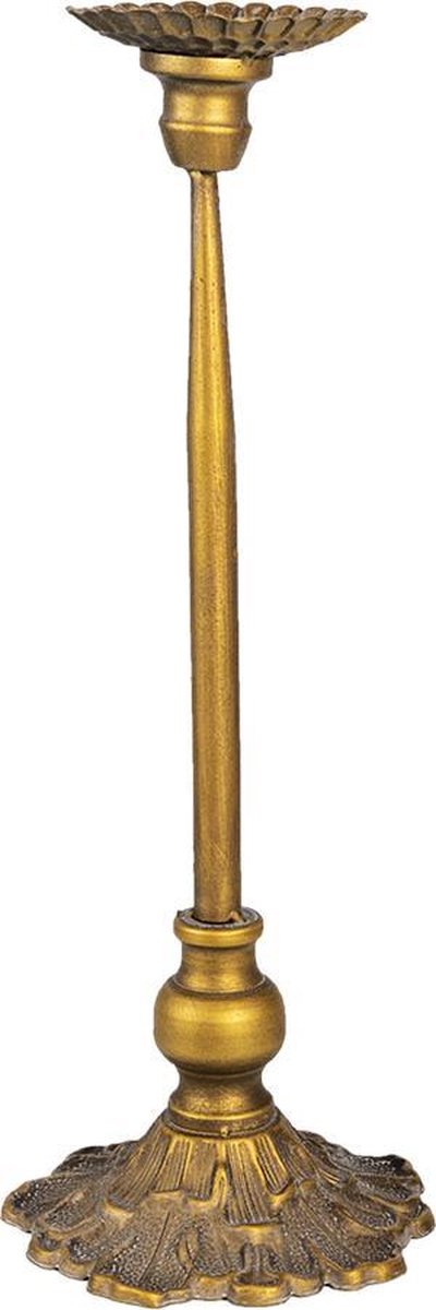 Clayre & Eef Kandelaar Ø 14x40 cm Goudkleurig Ijzer Kaarsenstandaard