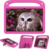 Voor Lenovo Tab P11 TB-J606F Draagbaar Handvat EVA Schokbestendig Anti Vallen Beschermhoes met Driehoek Houder (Rose Rood)