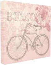 Canvas Bonjour Vintage (62 x 5 x 62 cm) (Gerececonditioneerd C)