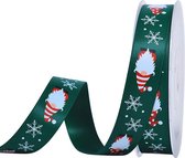 Kerst Lint 19mm (1,9cm) | Luxe Satijnlint | Kerstkabouter Kerstlint | Jager Groen (593) Rood Wit | Cadeaulint | Rol: 10 Meter