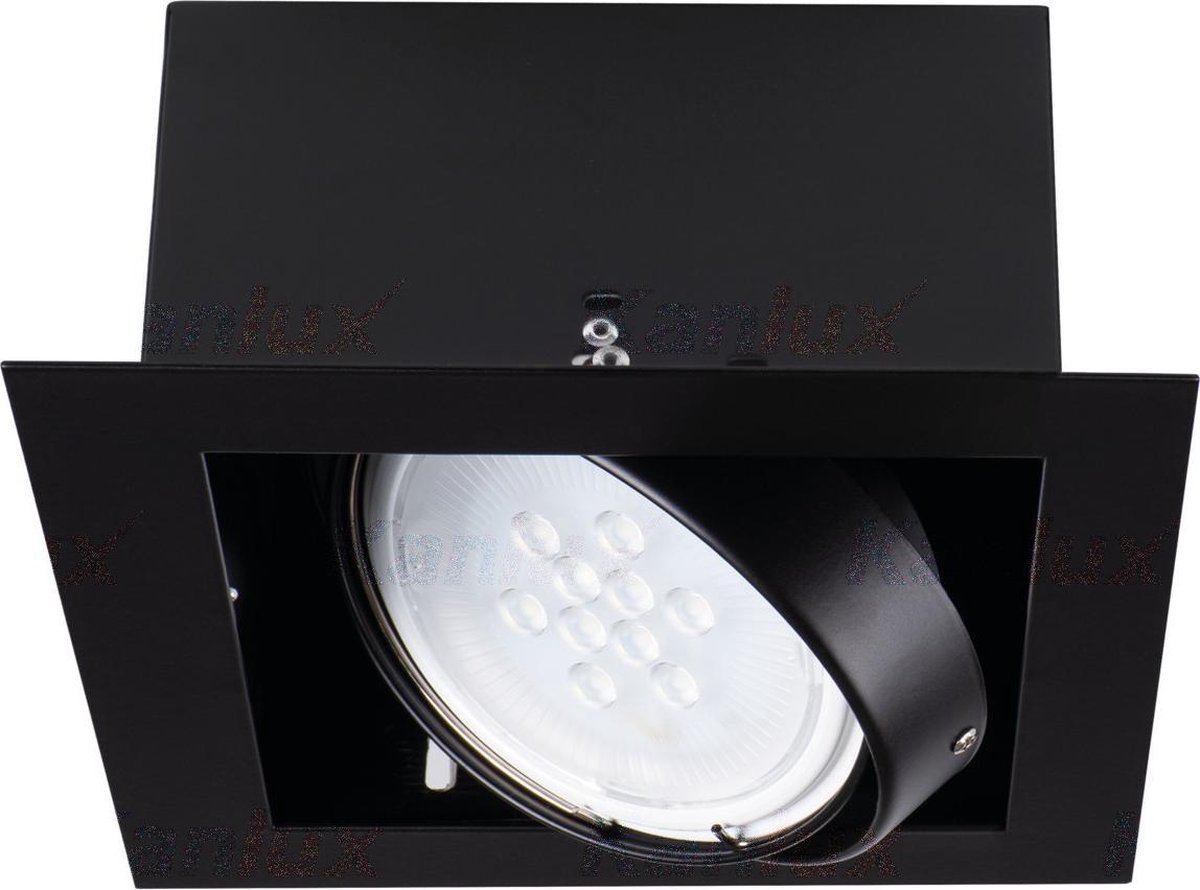 Kanlux S.A. - LED Inbouwspot MATEO - GU10 AR111 - excl. LED spot - Zwart vierkant