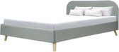 Scandinavisch volwassen bed - Lichtgrijze stof - Inclusief boxspring - 160 x 200 cm - SVEA