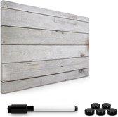 Navaris magnetisch whiteboard met stift - 40 x 60 cm magneetbord - Uitwisbaar - Met marker, magneten en montageset - Om op te hangen - Houten planken