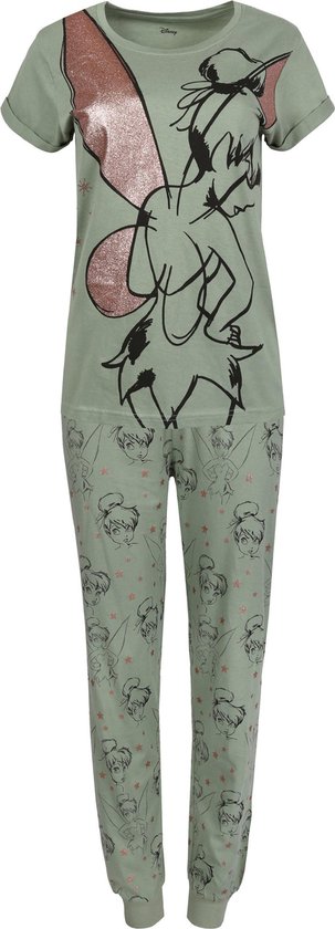 Olijfkleurige pyjama met lange broek en glitter DISNEY Tinkerbell XS |  bol.com