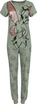 Olijfkleurige pyjama met lange broek en glitter DISNEY Tinkerbell XS