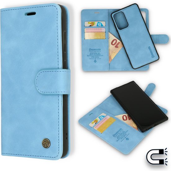 Samsung Note Ultra Casemania Hoesje Sky Blue - 2 in 1 Magnetic Book Case |