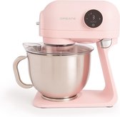 CREATE  DOWNMIX RETRO - Keukenmachines -Planetaire Rotatiemixer - Foodprocessor - 6 Snelheid - Roestvrij Staal - 5L - Accessoires - Roze