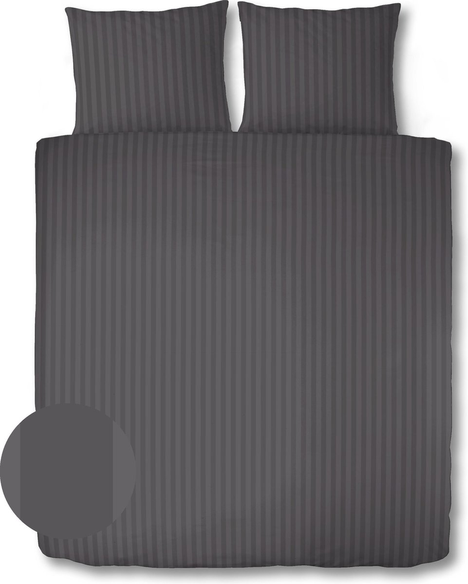 Dekbedovertrek Luxe Hotel collectie - 240 x 200 / 220 cm - 100% katoen/satijn 300TC - antraciet