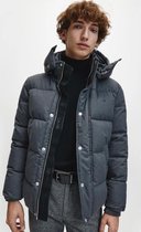 Calvin Klein - Quilted Wool Optic Hooded Jacket - XL - Dark Grey Heather