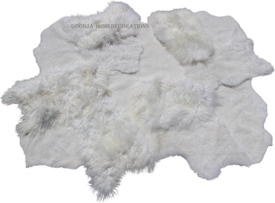 Donja HD lamsvacht schapenvacht tapijt vloerkleed wit multimix shaggy 250cm  | bol.com