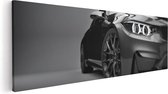Artaza Canvas Schilderij Grijze Sportwagen Auto - Zwart Wit - 120x40 - Groot - Foto Op Canvas - Canvas Print