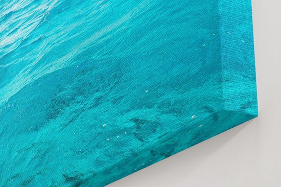 Artaza Peinture Sur Toile Bleu Water De Mer Des Caraïbes - 80x40 - Photo Sur Toile - Impression Sur Toile