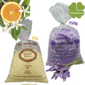 Paillettes de savon de Marseille véritable 1750g | Fleur d'Oranger - Lavande | > 1500 lavages | Multifonctionnel | artisanat français | végétal, bio, hypo allergène.