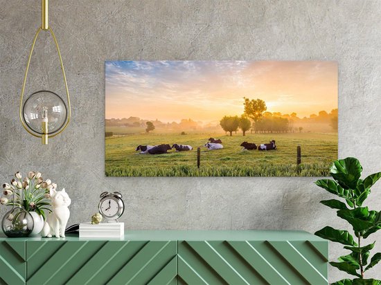 Tableau Sur Toile Tulup – 120x60 Cm, Paysage Prairie Et Soleil, Impression