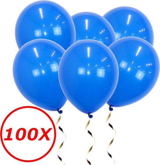 Blauwe Ballonnen Verjaardag Versiering  Blauwe Helium Ballonnen EK WK Koningsdag Feest Versiering Blauw 100 Stuks