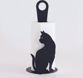 Arti - Mestieri - metalen - keukenrolhouder - poes - kat - zwart - Italiaans - Design
