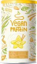 Vegan Protein | Vanille | Plantaardige proteinen mix van Soja, gekiemde rijst, erwten, lijnzaad, amaranth, zonnebloempitten, pompoenzaad | 600g eiwit poeder met natuurlijke vanille smaak