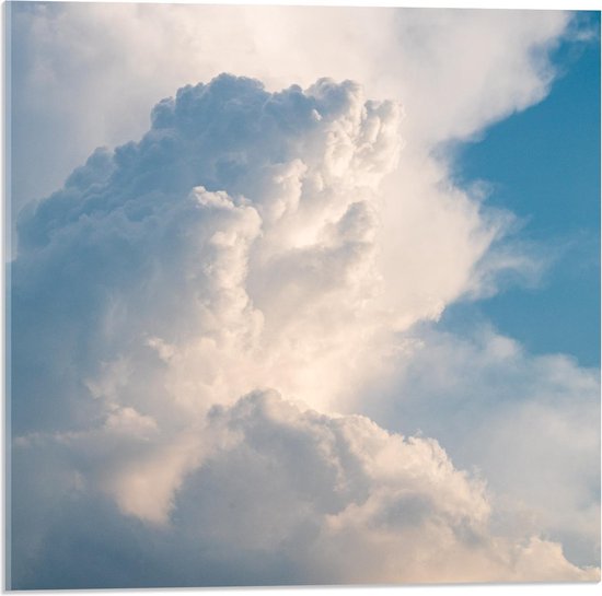 Acrylglas - Grote Witte Wolken in de Lucht - 50x50cm Foto op Acrylglas (Met Ophangsysteem)