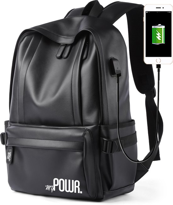 MYPOWR. Schooltas Met Laptopvak - Rugzak - USB Waterafstotend - 27 Handbagage | bol.com