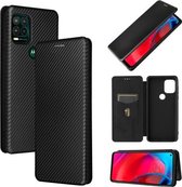 Voor Motorola Moto G Stylus 5G Koolstofvezel Textuur Magnetische Horizontale Flip TPU + PC + PU Lederen Case met Kaartsleuf (Zwart)