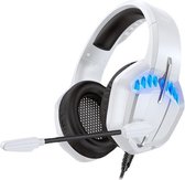 F9 3,5 mm stekker Op het hoofd gemonteerde gaming-headset met ruisonderdrukking, kabellengte: ongeveer 2,2 m (wit)