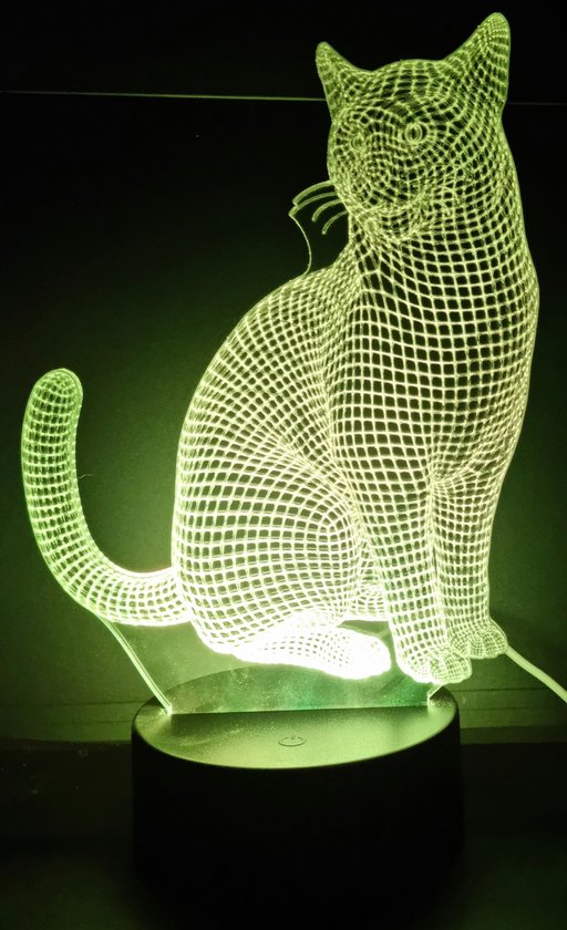 NJKA BOX - Lampe LED 3D " CHAT ASSIS " | bol.com
