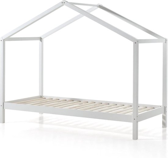 Belfurn - Lit cabane Kansas - 90x200cm blanc avec tiroir de lit