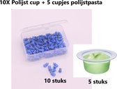 10X Polijst cup + 5 cupjes polijstpasta -  Nr.1 Tandenpolijster - polijstkop