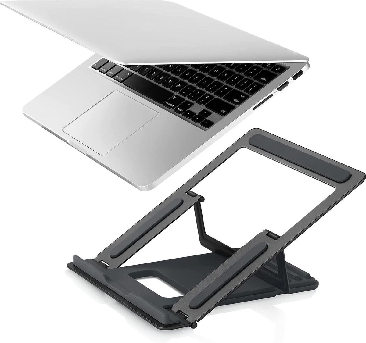 PEPPER JOBS Laptop Standaard SSS-T8 – verstelbare ergonomische laptop standaard - aluminium - universeel - grijs
