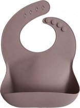 Cadeau baby - Slabbetjes - Mushie Slabbetje – Siliconen slab – Baby slabbetje - Slabbetje met opvangbakje - BPA ftalaatvrij siliconen| Warm taupe - Old pink - Oudroze