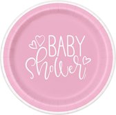 Baby Shower Borden Roze 23cm 8st