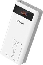 DrPhone ROMOSS Sense 8P+ 30000mAh Power Bank - 18W Type C PD Bidirectioneel Snellader – Externe batterij met Qualcom 3.0  – Wit